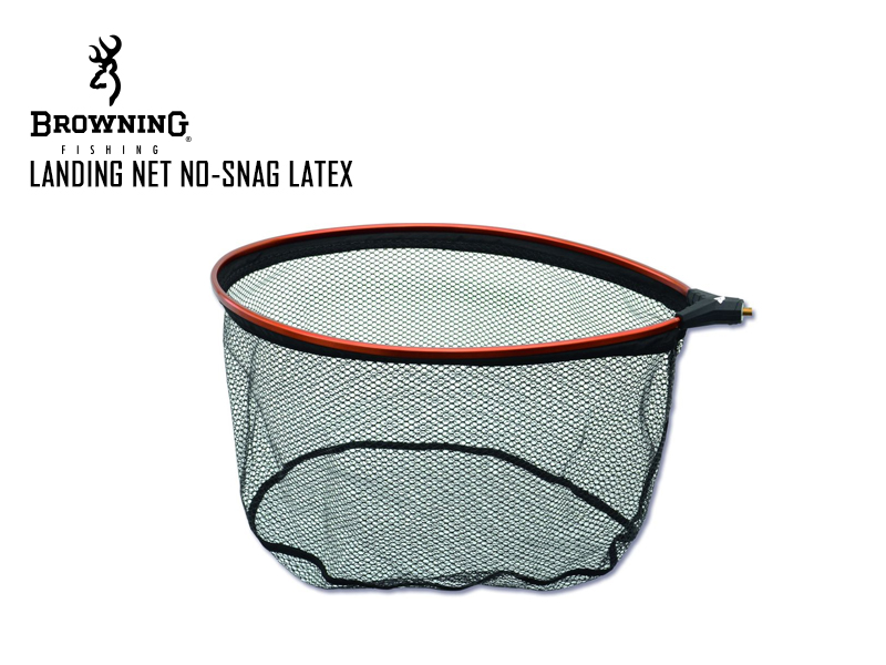 Browning Landing Net No-Snag Latex (Length:50cm, Width:38cm, Depth:28cm, Mesh:5x5mm)